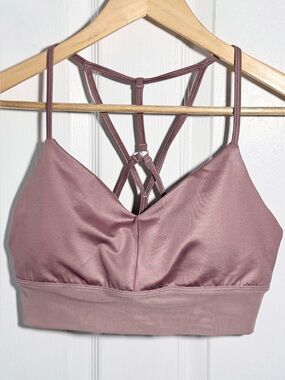 ALO Yoga Lavish Strappy Adjustable Bra - Mauve Size Large NWOT